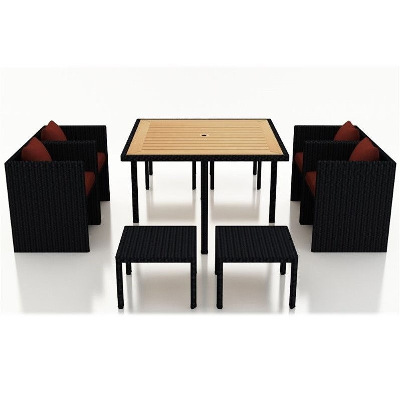 Harmonia Living Arbor 9 Piece Patio Dining Set in Canvas Henna