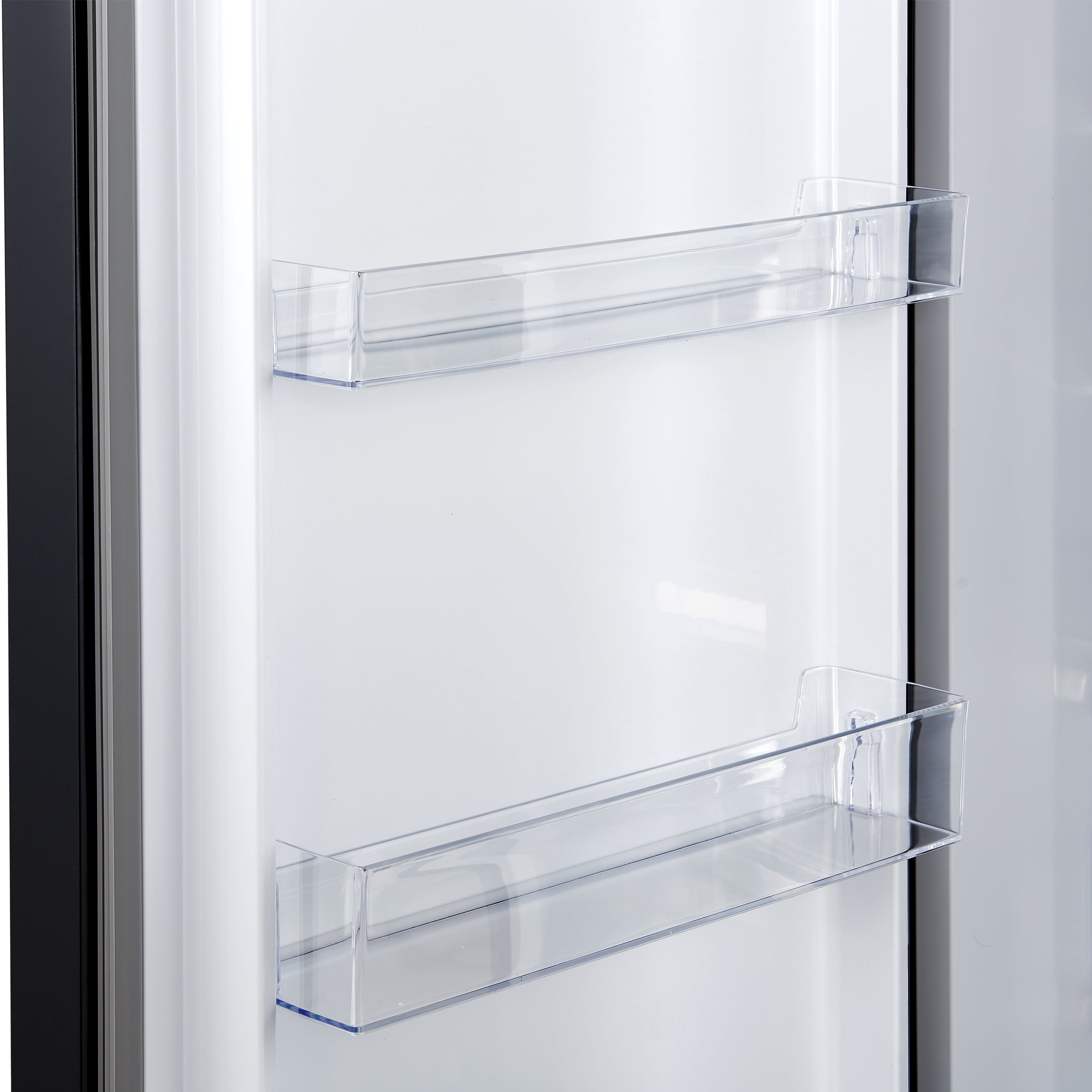 Forno Maderno 28-Inch Convertible Upright Freezer/Refrigerator in Black with Antique Brass Handle, 13.6 cu.ft., Left Swing