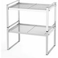 thumbnail image 3 of 2 Packs Stackable Storage Rack Metal Frame Organizer Versatile Shelves Silver, 3 of 7