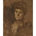 thumbnail image 2 of Eugène Carriere 20x23 Black Ornate Framed Double Matted Museum Art Print Titled: Portrait of a Woman (circa 1897), 2 of 5