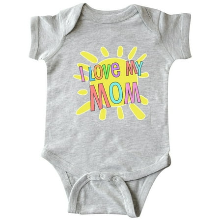 

Inktastic I Love my Mom- sun and rainbow letters Gift Baby Boy or Baby Girl Bodysuit