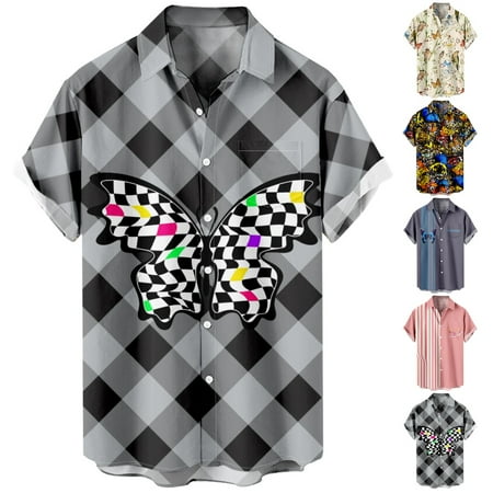 

Adult Button Down Short Sleeve Tee Shirts Vintage Cheap Costume for Teen and Adult