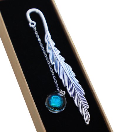 

Birthday Constellations Metal Feather Bookmark Luminous Pendant Is Practical good-looking Birthday Constellations Metal Feather Bookmark Readers Student Friend Bookmark Blue Libra