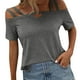thumbnail image 1 of Top de mujer con hombros descubiertos y tirantes dobles - Diseño moderno, color liso, primavera-verano - S-XXXXXL Busto 90-130 cm, 1 of 5