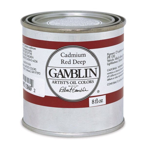 Gamblin Artist's Oil Color Cadmium Red Deep, 8 oz Can