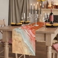 thumbnail image 2 of Burnt Orange Ombre Coastal Short Table Runner 60 Inches Long,Summer Nautical Beach Ocean Seaside Cotton Linen Table Runners Dresser Scarves,Tabletop Scarf Furniture Cover for Home Dinner Party13"x60", 2 of 8