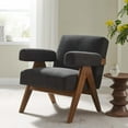 thumbnail image 2 of Armchair Accent Chair, Drak Gray Grey, Fabric, Wood, Living Kitchen Cafe Bistro Hospitality Restaurant, Modern Contemporary HB36173, 2 of 9