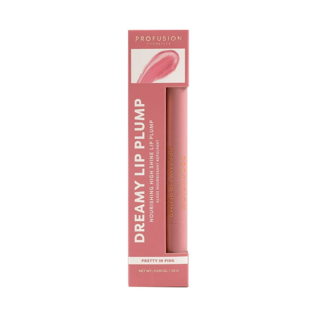 Profusion Cosmetics | Dreamy Lip Plump, Nourishing Lip Gloss, Pretty in Pink, 1 Count, 0.05 oz.