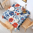 thumbnail image 2 of Pioneer Flower Floral Print Pattern Square Tablecloth,Waterproof Square Table Cover,Wipeable Spillproof Washable Table Cover for Home Kitchen Party Decor 42"X42"(107x107cm), 2 of 6