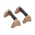 thumbnail image 5 of DimyFew 2 Pieces Wood Push up Bars Bracket Parallettes Bar for Fitness Floor Workout Khaki L, 5 of 9