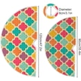 thumbnail image 3 of FMSHPON Vintage Rainbow Quatrefoil Xmas Christmas Tree Skirt Stand Mat for Holiday Party Decoration Indoor Outdoor 36 inches, 3 of 6