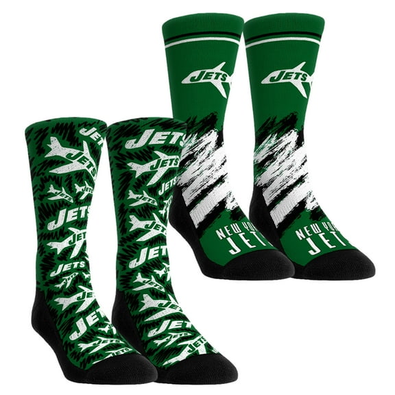 Unisex Rock Em Socks New York Jets Throwback Two-Pack Crew Socks Set