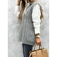 thumbnail image 4 of DOKOTOO Women's Gray Loose Fit Solid Color Sweater Vest Trendy Sleeveless Pullover, 4 of 11