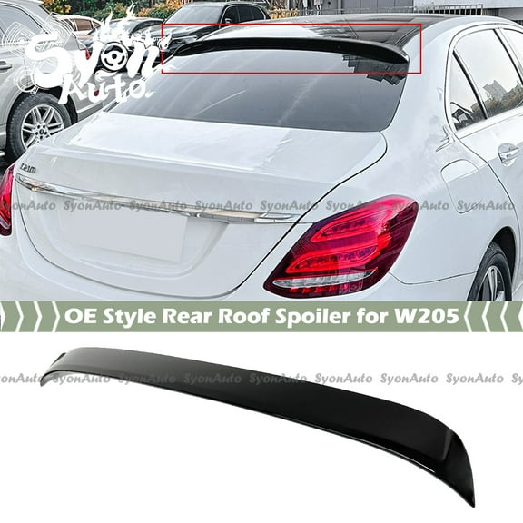 FOR 2015-2021 MERCEDES BENZ W205 SEDAN OE STYLE GLOSS BLACK REAR ROOF SPOILER WING