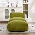 thumbnail image 3 of S-HOME Ergonomic Bean Bag Sofa with Ottoman - Memory Foam Filled Lounger, for Gaming, Reading, or Movie Watching, Olive, 3 of 17