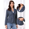 thumbnail image 2 of DARING DIVA Women's Notch Lapel Long Sleeve Elegant Business Casual Jacket M Dark Blue, 2 of 6