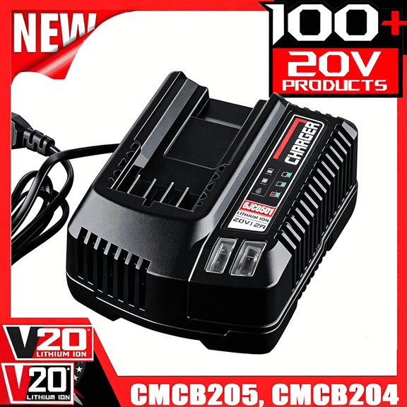 20V Charger Replacement for Craftsman V20 Battery Charger CMCB104, Compatible with Craftsman 20 Volt Max Lithium Battery CMCB202 CMCB204 CMCB201 CMCB205