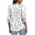 thumbnail image 6 of Xdegoge 3/4 Sleeve Tops for Women Plus Size Floral V Neck T Shirt Summer Fashion Tunic Shirts Dressy Casual Loose Fit Blouses Mothers Day, 6 of 8