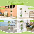 thumbnail image 3 of 3 Tier Tall Metal Plant Stand, 34 Inch Plant Stands Indoor Outdoor, Rustproof Wrought Iron Flower Pot Holder Display Rack for Corner Patio Garden Balcony Living Room(White), 3 of 14
