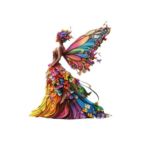 Decorative Ornament for Living Room,Home,Office Decors 2D Acrylic Butterfly Fairys Figurines Tabletop Centerpieces