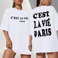 thumbnail image 2 of Hauts, T-Shirts et Chemisiers pour Femmes, T-Shirt Décontracté à Imprimé, Grande Taille, Manches Courtes, Col Rond, Blouse Douce, Blanc, 5TG, 2 of 6