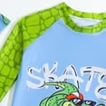 thumbnail image 3 of Hiiyo Little Boy Swimsuit Long Sleeve Rash Guard Swim Trunks with Hat 4-Piece Bathing Suit, 3 of 5