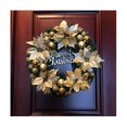 thumbnail image 3 of Decorative Christmas Wreath Front Door Hanging Christmas Wreath Golden Wreath Hotel Mall Home Decor, 3 of 5