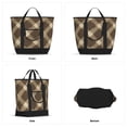 thumbnail image 3 of Large Capacity Insulated Tote Bag16.1×13.4×7.5in Thermal Insulation And Easy To Clean Strong Bearing Capacity Can Be Reused Argyle Plaid Khaki_2, 3 of 8