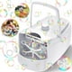 thumbnail image 1 of Máquina de Burbujas Gigantes Automática - Generador 18,000 Burbujas/Min, 2 Velocidades, 6 Varitas, USB/Baterías, para Cumpleaños, Eventos (Blanco), 1 of 5