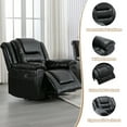 thumbnail image 3 of 1 Seater 360°Swivel and Rocking Home Theater Recliner, PU Sofa Seat with Overstuffed Soft Cushion and Wider Armrests for Living Room,Bedroom, Black, 3 of 7