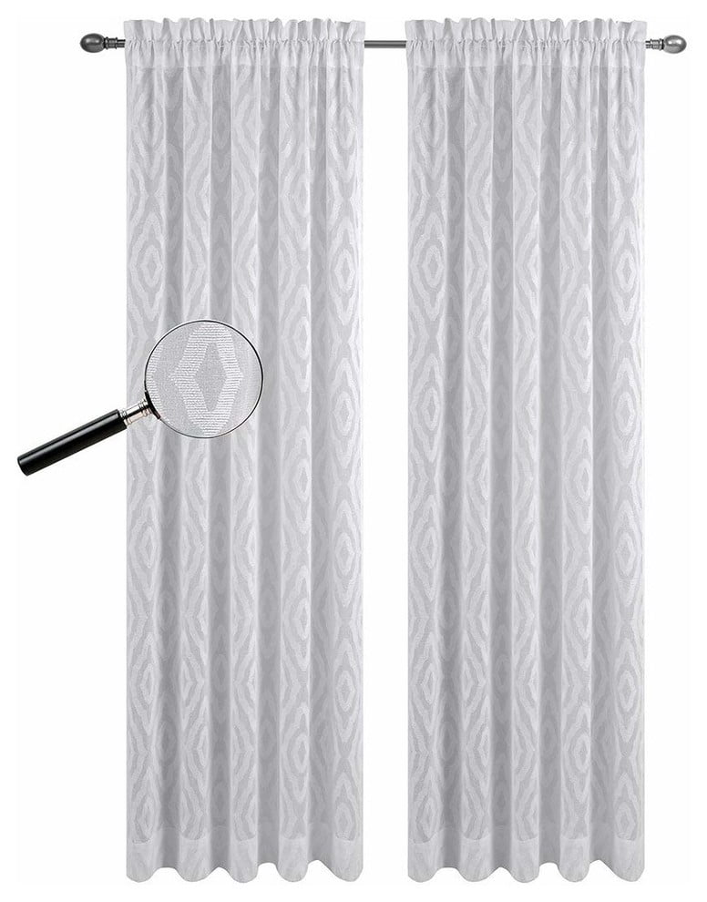 Urbanest 54 X96 Portland Set Of 2 Sheer Curtain Panels Off White