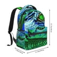 thumbnail image 2 of Disketp Colorful Stained Glass Crocodile Mochila Estampada para Hombre y Mujer – Mochila Ligera Clásica con Múltiples Bolsillos para Universidad, Trabajo y Viajes-One Size, 2 of 5