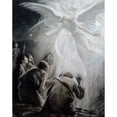 thumbnail image 2 of Albert Edelfelt 12x14 Black Ornate Wood Framed Double Matted Museum Art Print Titled: Revelation of Angels to Shepherds (1899), 2 of 5