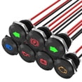 thumbnail image 1 of EIMELI12V LED Indicator Light Small Indicator Light Waterproof 1/2" Panel Cutout 12 Volt 24 Volt Metal LED Indicator Pilot Dash Light with 300MM Wires -7PCS Black, 1 of 6