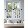 thumbnail image 4 of Eucalyptus Leaves Tier Curtains 36 Inch Length,Sheer Curtains for Bedroom Living Room Window Farmhouse Botanical Plants Wooden Grain Small Half Window Kitchen Curtains & Drapes 27.5"x36" 2 Panels, 4 of 6