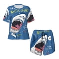 thumbnail image 4 of Picia Great White Shark Pajamas Sets for Women Soft Short-Sleeved Pjs with Lounge Shorts Two Piece Sleepwear-4X-Large, 4 of 9