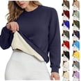 thumbnail image 6 of FAIWAD Womens Fleece Lined Sweatshirt Thermal Casual Long Sleeve Pullover Fuzzy Warm Fall Winter Tops, 6 of 6