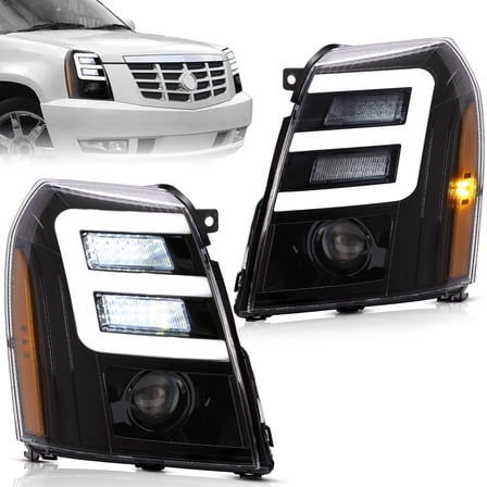 LED DRL Projector Headlights For Cadillac Escalade ESV EXT 2007-2014 HID/Xenon