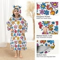 thumbnail image 4 of Dailycode Wearable Blanket Hoodie Oversized Sherpa Flannel Blankets with Pocket for 3-14 Year Old Colorful Little Flower, 4 of 7