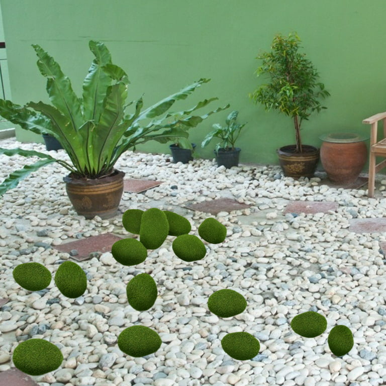  DECHOUS 20 Pcs Artificial Moss Micro Stone Decorative Moss  Balls Fish Tank Moss Balls Plant Potted Stone Easter Gifts Flower Faux  Green Moss Rock DIY Floral Foam Landscape Stone Indoor 