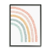 Stupell Industries Minimal Patterned Rainbow Landscape Painting Black Framed Art Print Wall Art, 16 x 20