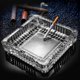 thumbnail image 1 of Large Glass Ashtray for cigarette cigar , Clear Crystal Ash trays Outdoor Glass Spuare Ashtrays (7x7inch), 1 of 5