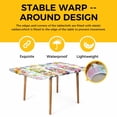 thumbnail image 4 of Watercolor Floral Gnomes Table Cloths for 6 Foot Rectangle Tables, Spring Flowers Butterflies Grid Patio Waterproof Elastic Fitted Tablecloths, Washable Rectangular Table Cover for Camping, 4 of 8