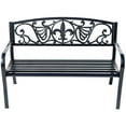 thumbnail image 3 of Metal Garden Bench Black Arrow Design, 3 of 4