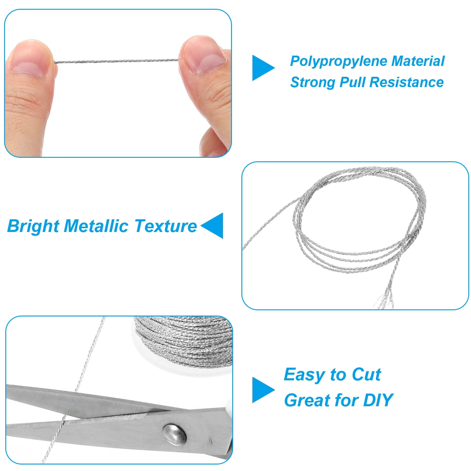 Unique Bargains Metallic Cord Set for Craft Beading Jewelry Making 15Pcs Gold/Silver