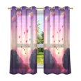 thumbnail image 6 of Yayeee Window Curtains Light Filtering 63"x42" Grommet Panel Pair Home Living Room Decor, Pixel Floating Hearts, 6 of 7