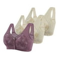 thumbnail image 1 of Posijego 3 Pack Womens Front Closure Bra Plus Size Wireless Everyday Bra No Underwire Full Coverage Bra for Women, 1 of 3