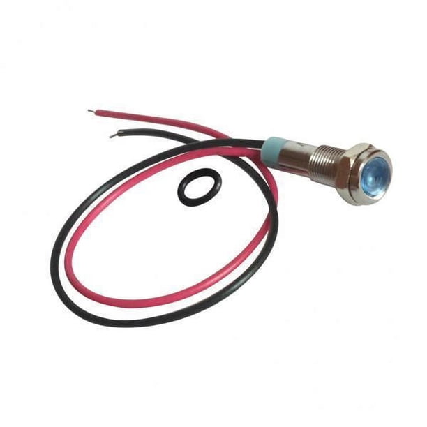 Paquete de 3-6 lámparas de luz indicadora de metal LED con fuente de alimentación de señal de 6 mm y 12 V 3 piezas