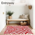 thumbnail image 3 of ODIKA 2'x3' Machine Washable Non-Slip Area Rug, Jolly Nordic Buffalo Lattice Hearth Accent High Traffic Rug with Pad, Red, 508402, 3 of 8