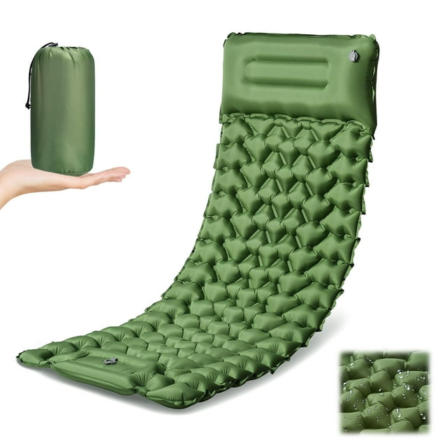 Colchoneta inflable ultraligera Yewkoisl con almohada y bomba